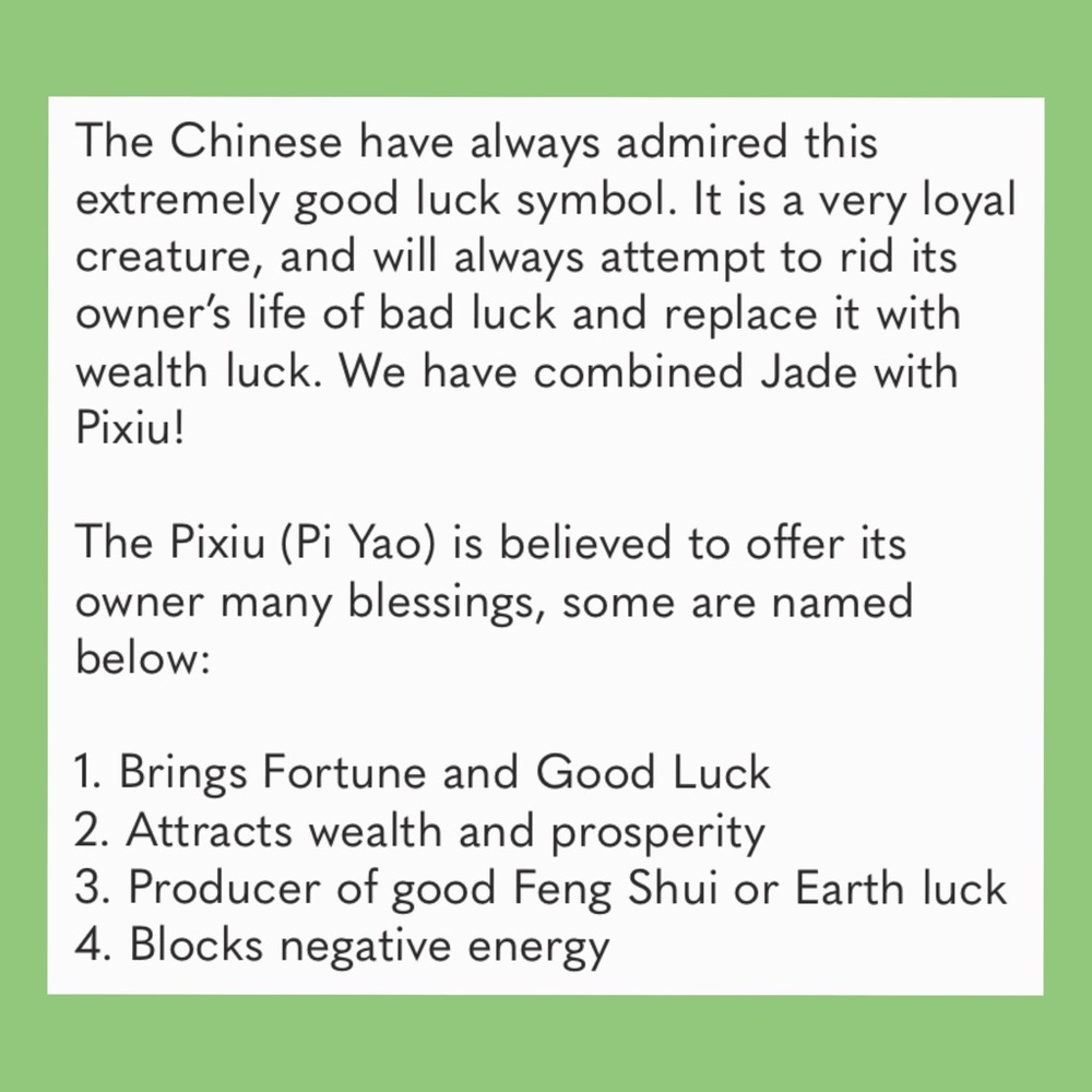 👑✅PRICE FIRM✅ LUCKY🍀 Faux Jade Pixiu Stretch Bracelet - Picture 13 of 17